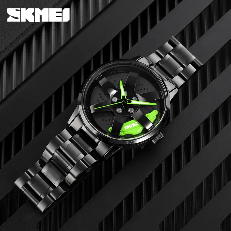 SKMEI 1824 New Men\'s Watches Movement Stainless Steel Waterproof Watch For Hollow Rotation Dial Wristwatch Relogio Masculino