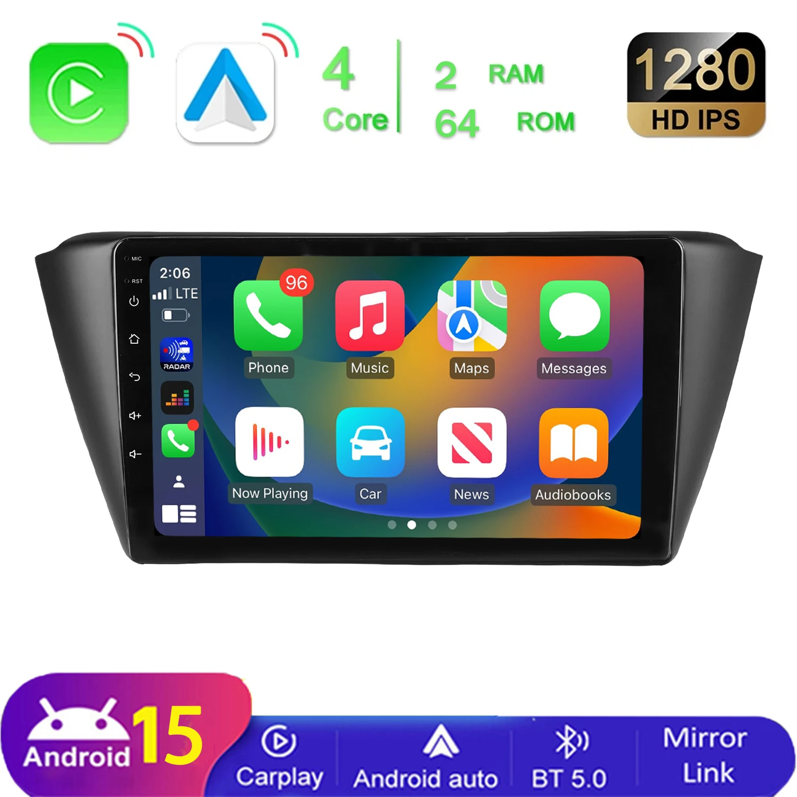MOPECT Voor Skoda Fabia 3 III 2014-2020 Android 15 draadloze Carplay autoradio navigatie GPS multimediaspeler stereo WIFI