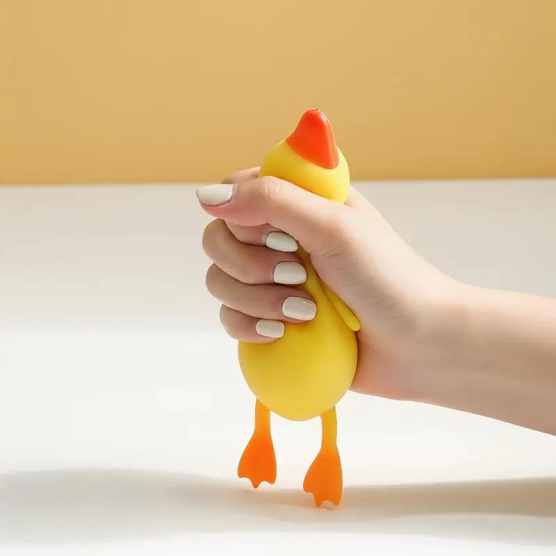 Squeezable Duck Stress Reliever Sand Sculpture Duck Little Yellow Duck Toy For Kids And Adults To Relieve Stress
