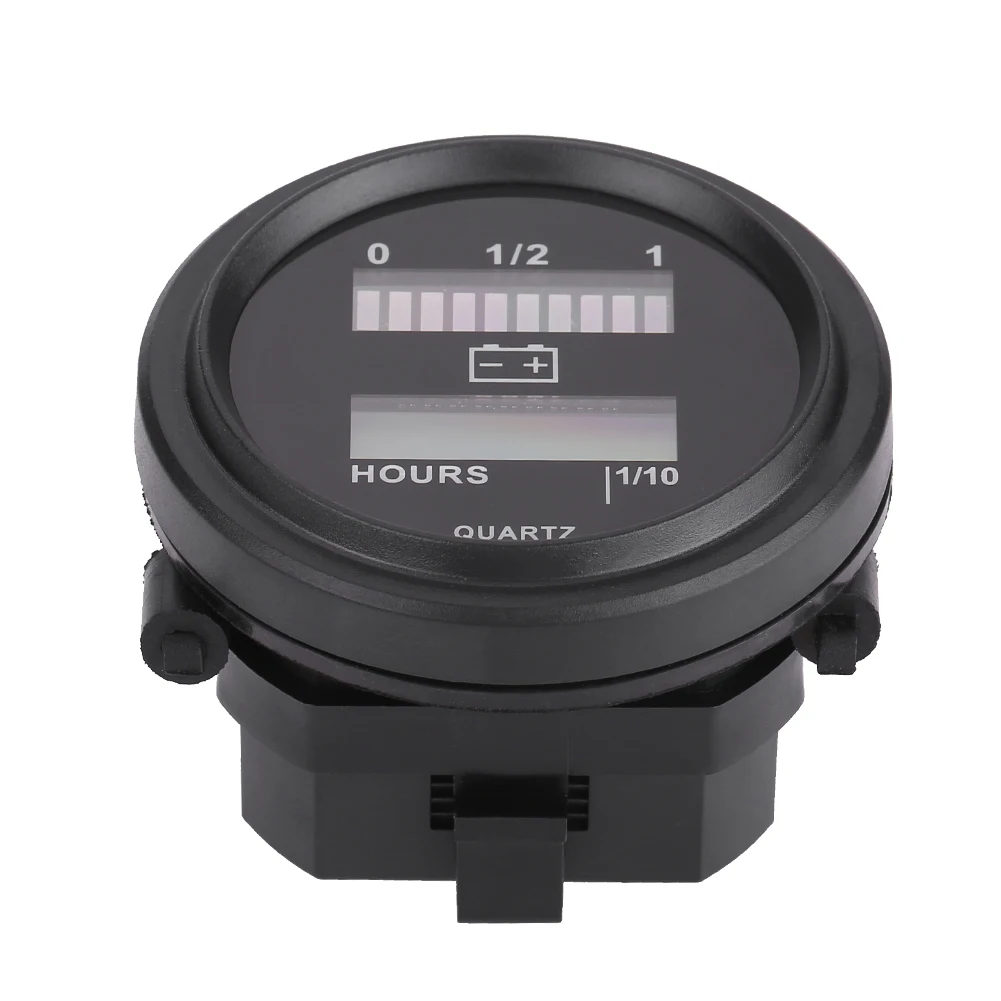 12V/24V/36V/48V/72V LED Digital Battery Indicator Gauge With Hour Meter For Golf Cart, IP65 Waterproof