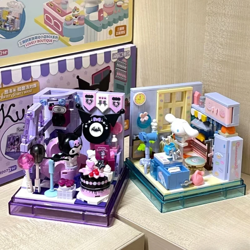 Blocos de Montar AREAX Sanrio Hello Kitty, Brinquedo Educativo de Montagem, Modelo Ornamental Pochacco Cinnamoroll Pompom Purin, Presente