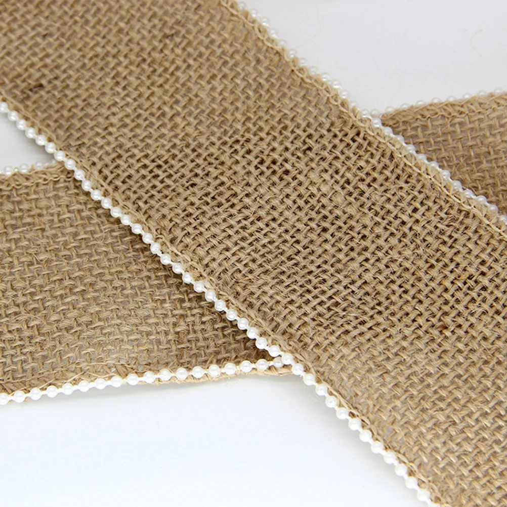 

Pearl Roll Lace Hemp Rope Wedding Decoration Christmas Materials Burlap with Craft