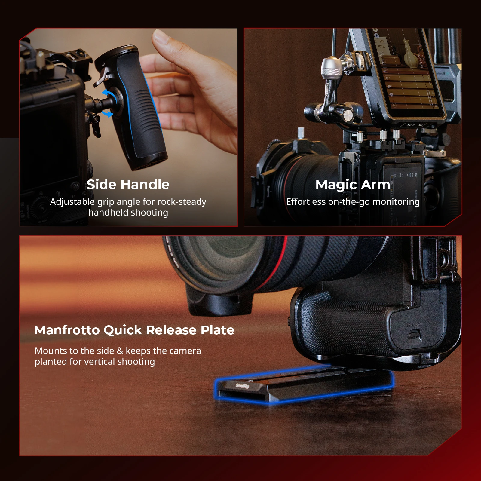 SmallRig R6 V "HawkLock" Schnellwechselkäfig für Canon EOS R6 V mit Arca-Swiss Schnellwechselplatte mit Cold Shoe -6372 – Detail 8