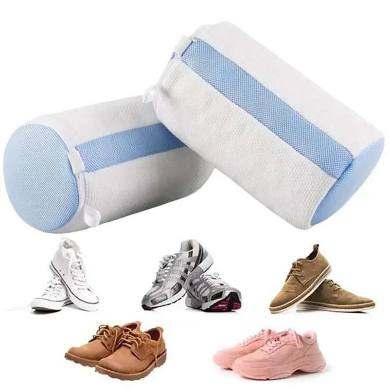 Shoes Washing Bags Durable Sneaker Mesh Washing Bag Shoe Cleaning Laundry Bag Gray with Strong Zipper Laundry Shoe Washing Bag