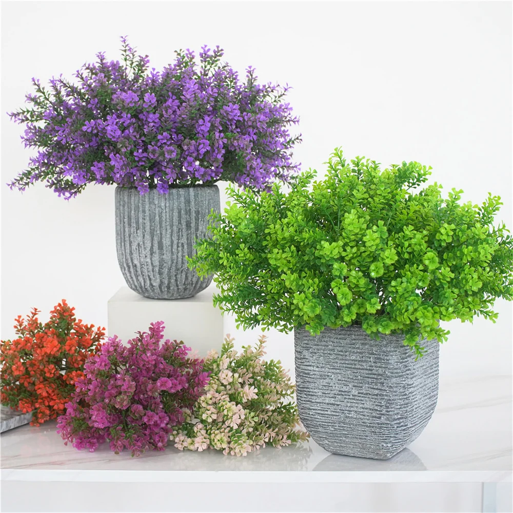 가짜 식물 유칼립투스 잔디 플라스틱 고사리, 녹색 잎, 인공 꽃, 웨딩 거실 테이블 장식, 홈 데코, 1 개