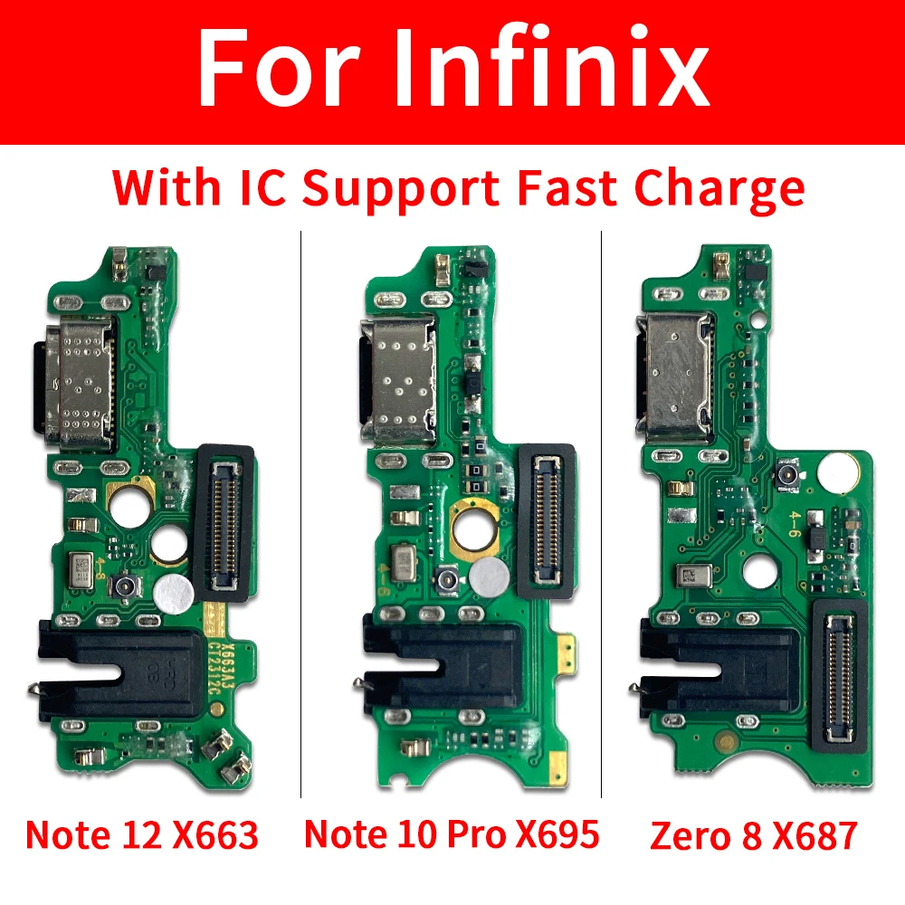 50Pcs，USB Charge Port Jack Dock Connector Charging Board Flex For Infinix Hot 6X 7 10i 11 30 Play Note 10 11 Pro 12 30 Smart 4