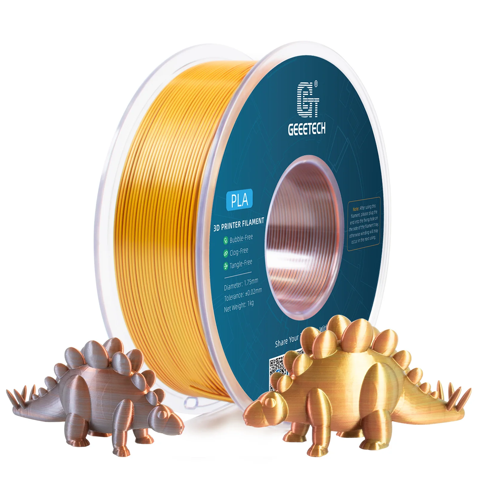 Geeetech Tri Color Silk PLA-filament, 3D-filament 1,75 mm 1KG spoeldraad (+/-0,03 mm) Vacuümverpakking, speciale kleur