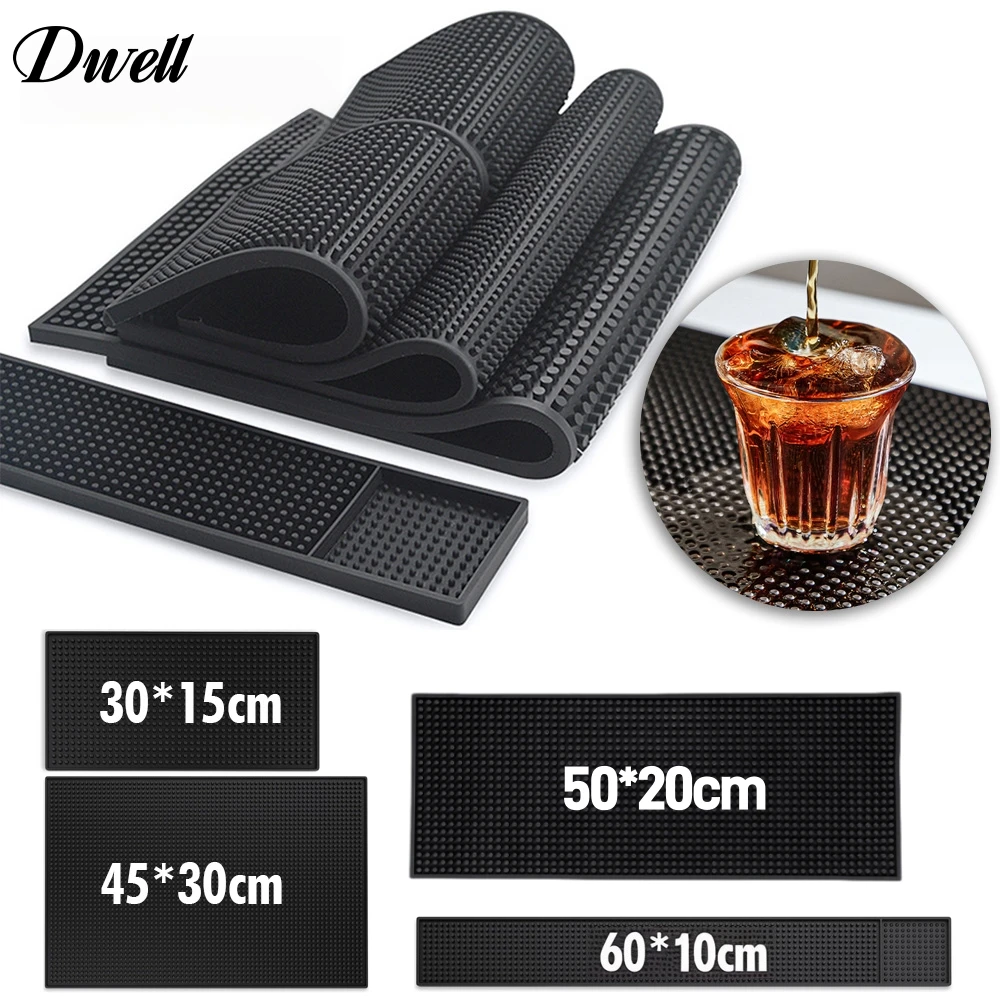 Multi-sizes PVC Bar Mat Coffee Maker Countertop Spill Mats Bar Service Mat Dish Glass Drying Mat for Barista Cocktail Bartender