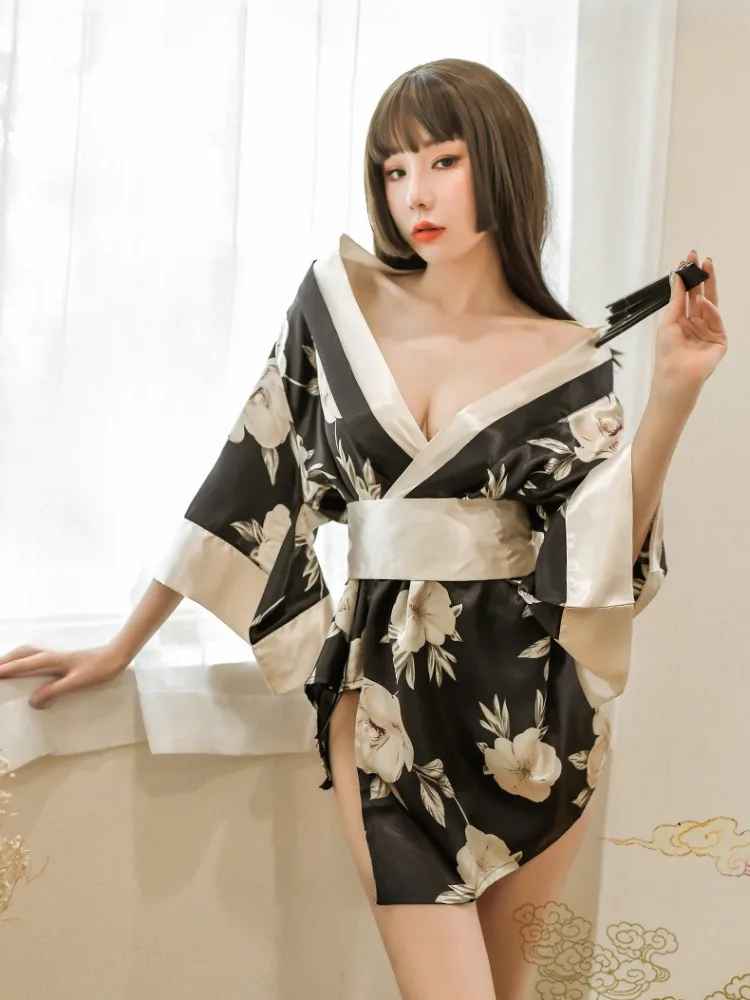 Sexy Kimonos for Women Japanese Exotic Lingerie Set Pajamas Anime Geisha Cosplay Temptation Outfit Sex Porno Role Play Uniform