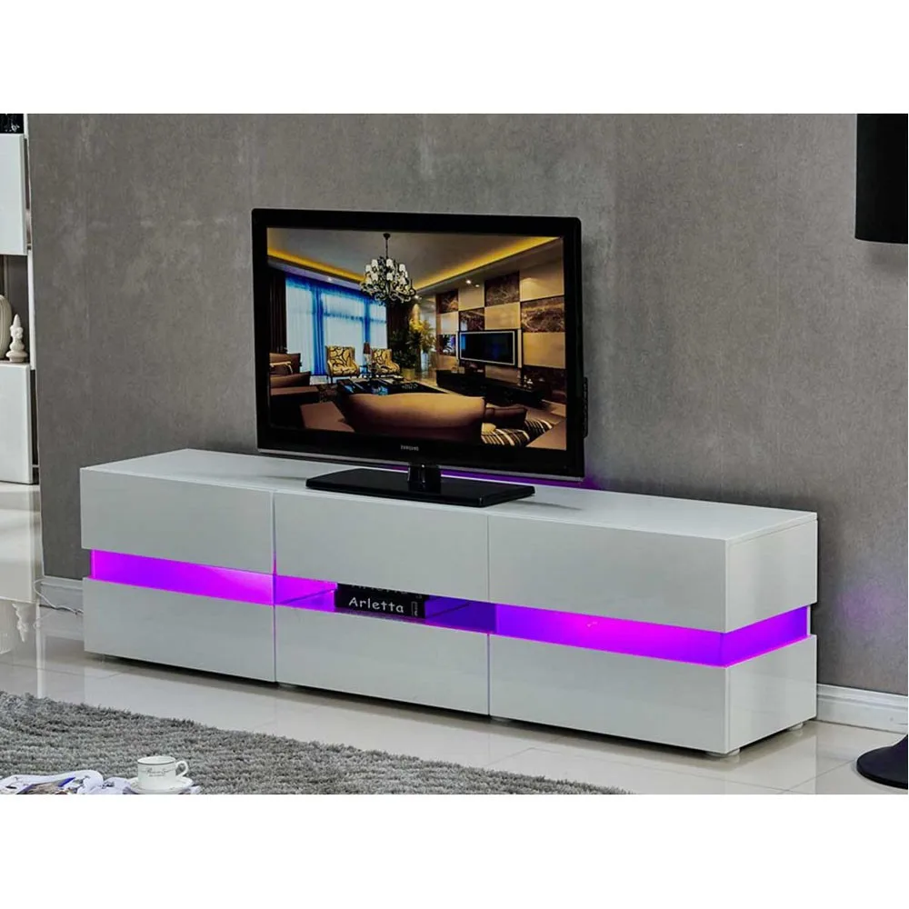 9 Plus Factory Direct Modern Wooden Durable TV Cabinet TV Stand with LED Lights Various Colors for Living Room  Furniture