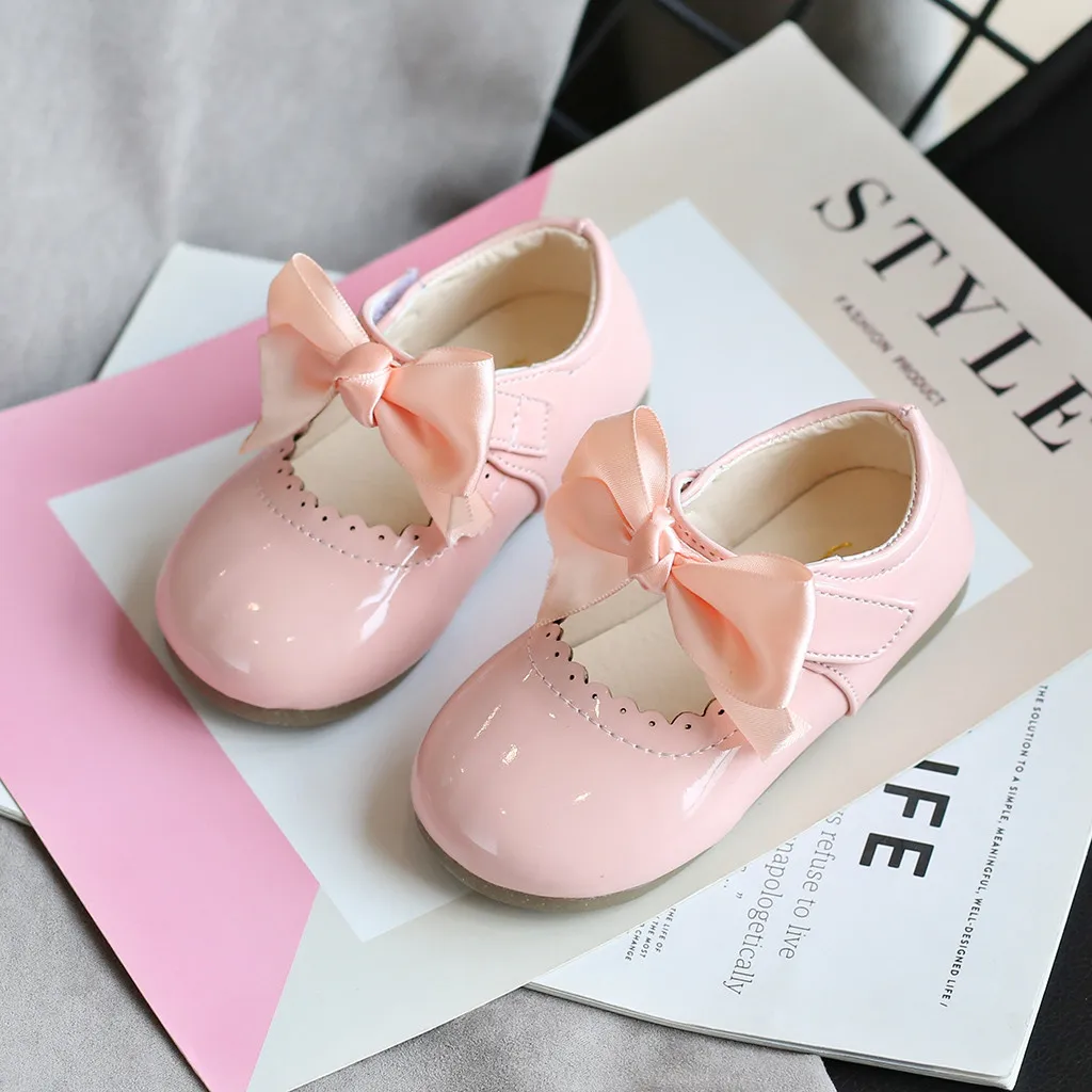 Infant Girls Princess Shoes 2024 New Kids Sandals Solid Leather Flats Comfortable Cute Toddler Baby Shoes Knot Baby Shoes