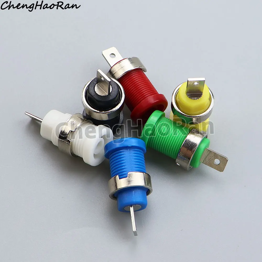2/5 Pcs 4mm Banana Jack Weibliche Panel Mount Banana Buchse Binding Post Adapter Für 4MM Banana Stecker stecker Reparatur Ersetzen Teile – Detail 4