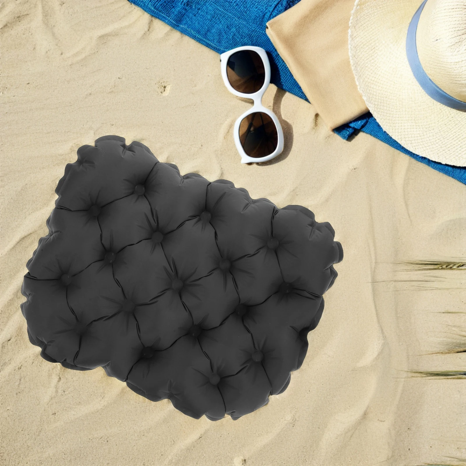 

Lightweight Foldable Inflatable Seat Cushion Portable Camping Sitting Pad Quick Inflate Durable Nylon Tpu Outdoor Hiking Fishing