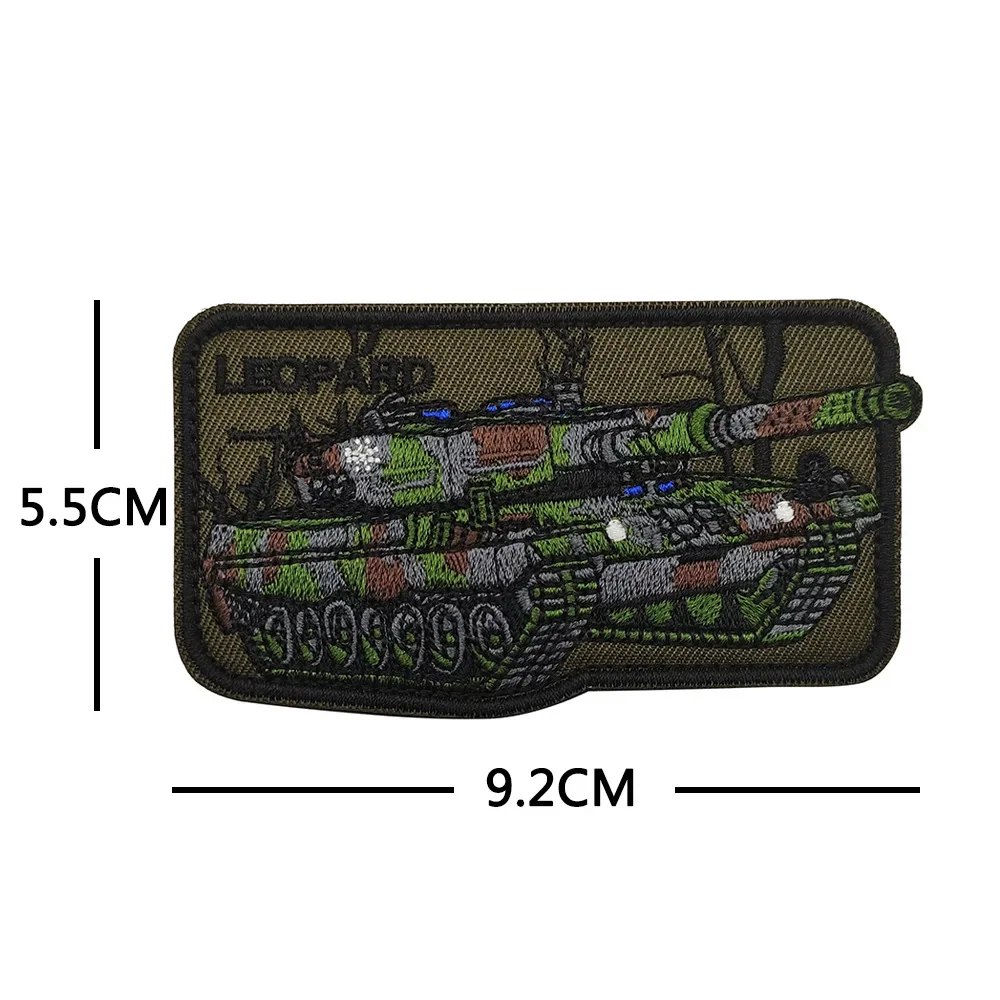 Taktischer Panzer-Aufnäher – Bradley/Abrams (USA), Leopard2 (DE), Merkava (IL), Armata (RU), VT (CN) – Klebender Magic-Tape, Braun-Grün – Detail 6