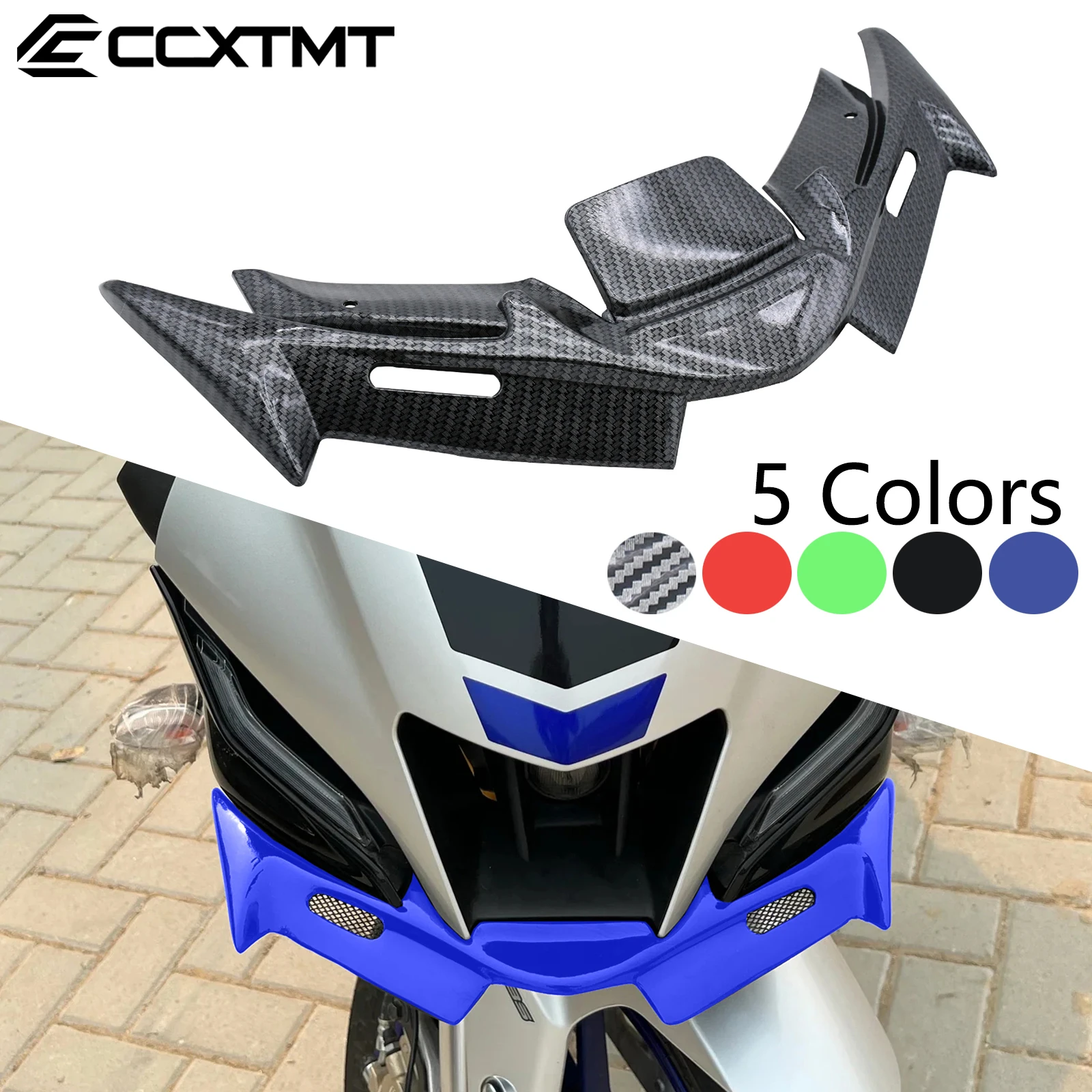 

For R125 R15M 2021 2022 2023 2024 2025 ABS Front Fairing Winglets Aerodynamic Protection Guard Cover For Yamaha R15 V3 2021-2025