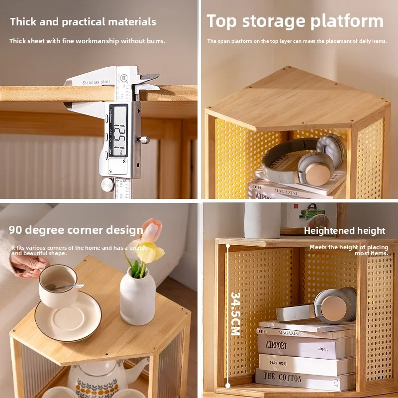 طاولة قهوة الروطان مع زجاج مخدد، طاولة جانبية بسيطة للمساحات الصغيرة، أثاث غرفة المعيشة باللون الأسود وابي سابي، حديث قديم #4