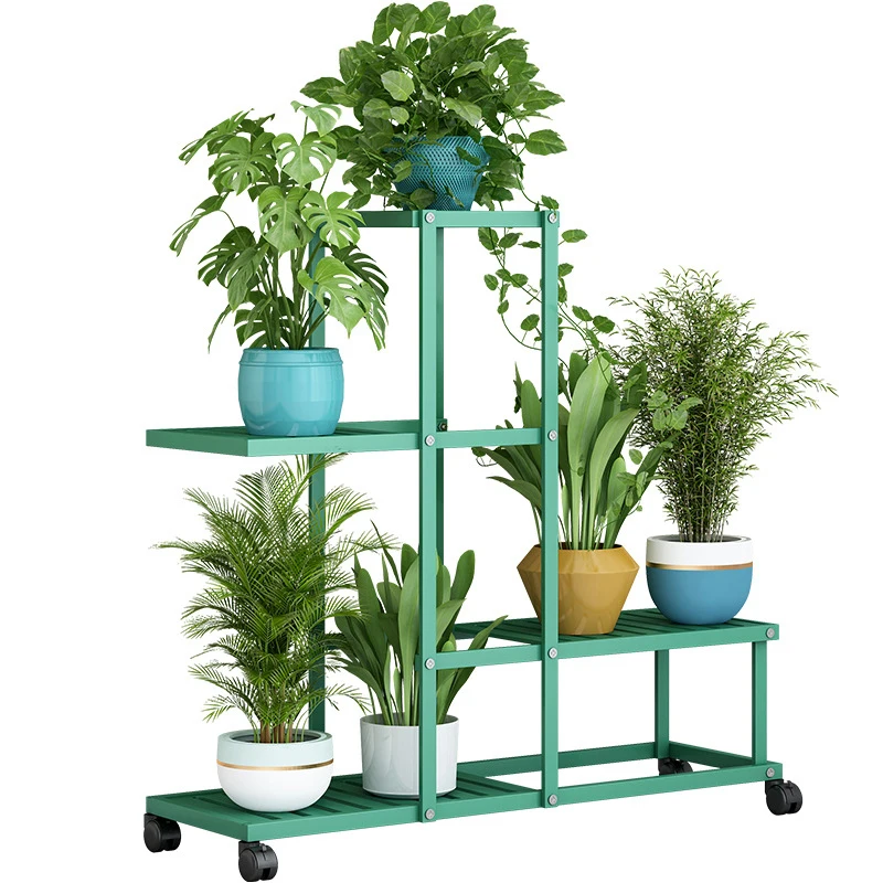 European-style Multi-layer Wrought Iron Succulent Green Radish Plants Potted Plant Floor Flower Pot Rack