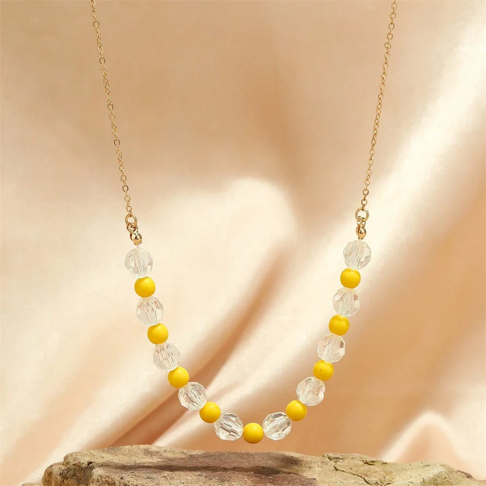 1set Colorful Beaded Floral Necklace Suitable For Casual Vacation Beach Party Holiday Gift image 4