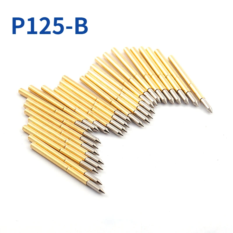 100PCS/Pack P125-B1 Pointed Spring Test Probe with An Outer Diameter of 2.0mm and A Total Needle Length of 33.35mm for Testing