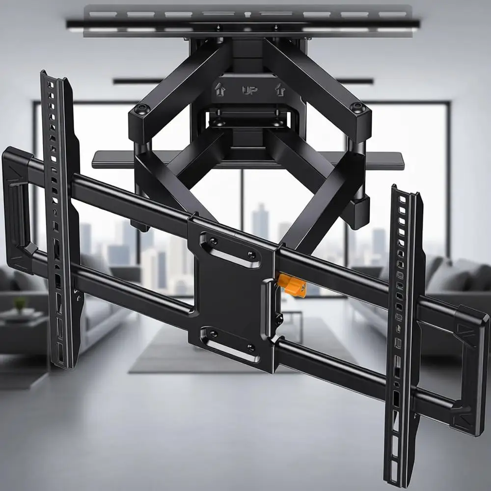 

Heavy-Duty Dual-Arm TV Wall Mount for 42-90 TVs, Supports Up to 132lbs, Smooth Swivel, 16 Studs, Max VESA 600x400mm