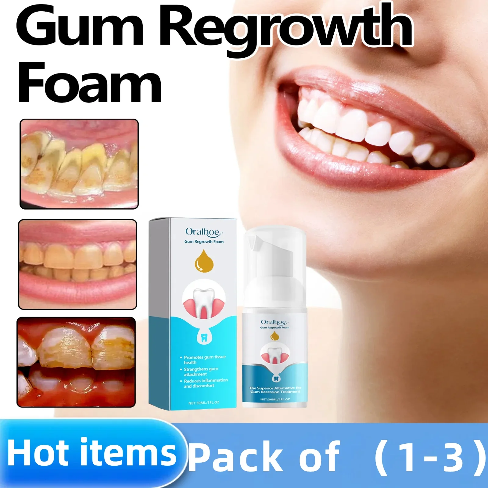 Gums Mousse Toothpaste Teeth Whitening Foam Removing Yellow Teeth Effective Cleaning Tooth Stain Breath Fresh Tooth Care Product