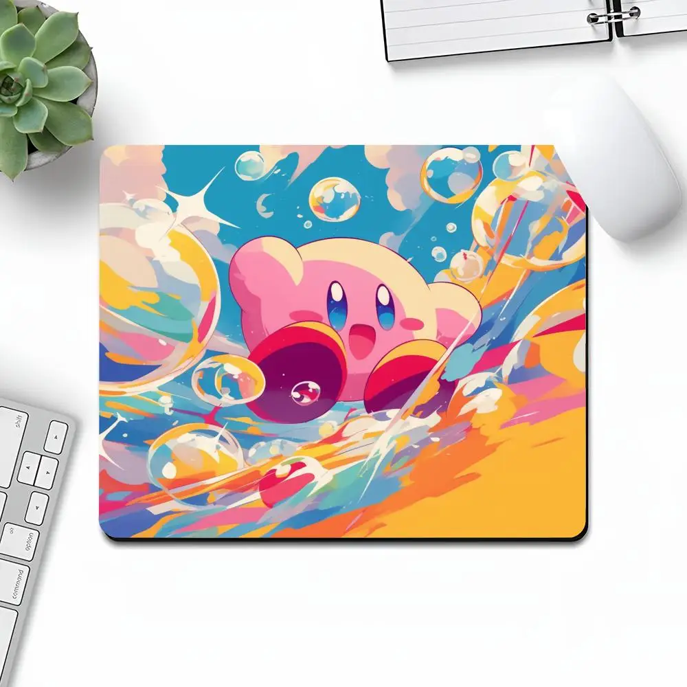 

Cartoon Cute K-Kir-bys Mouse Pad Art Gaming Gamer Small Rubber Locking Edge Large Computer Cool MousePad Laptop Desk Pad