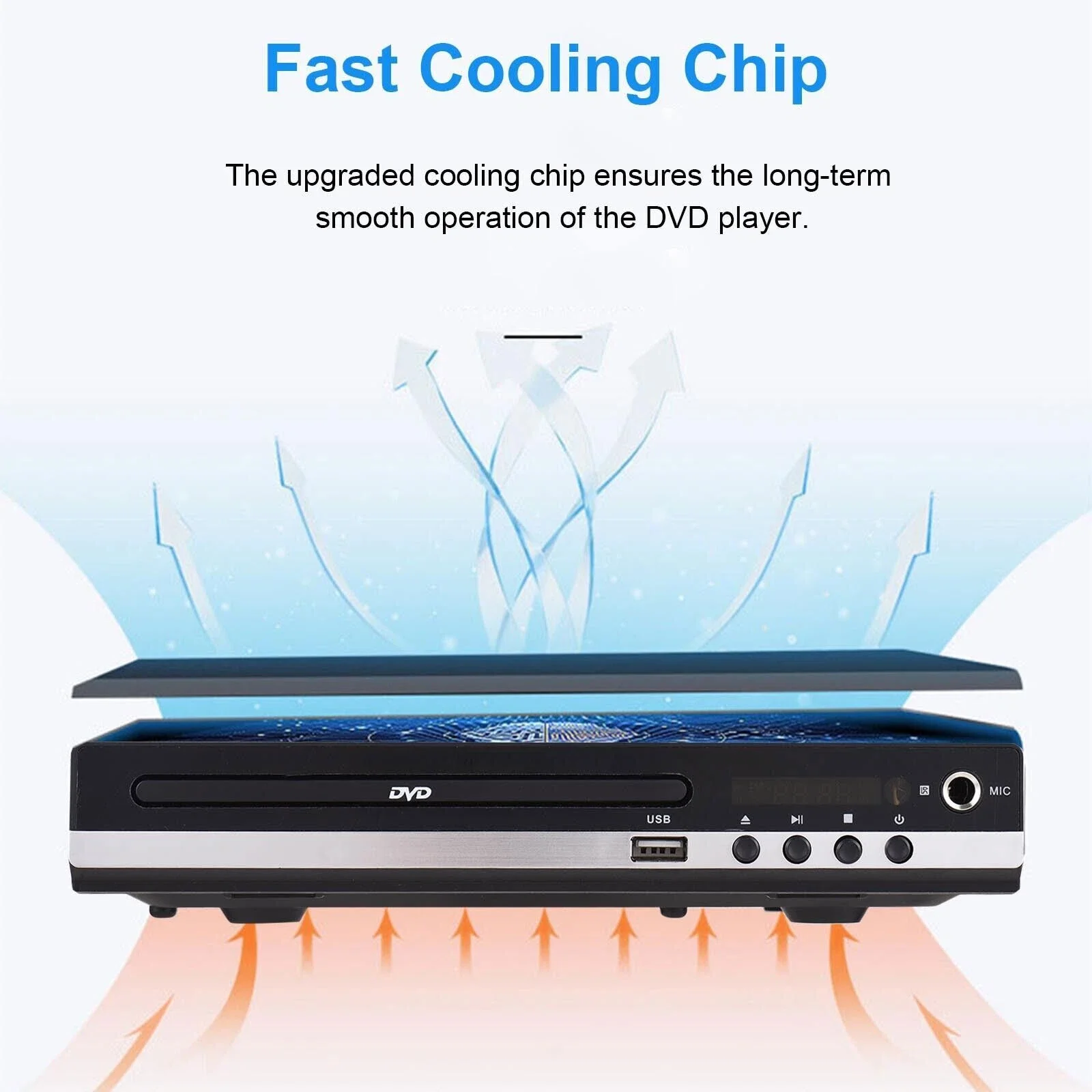 مشغل ديفيدي 1080 عالي الدقة لجميع المناطق أقراص DVD CD مجانية مخرج AV بمنفذ ميكروفون مدمج بمنفذ ميكروفون عالي الوضوح صندوق مشغل DVD 4K للمنزل #3