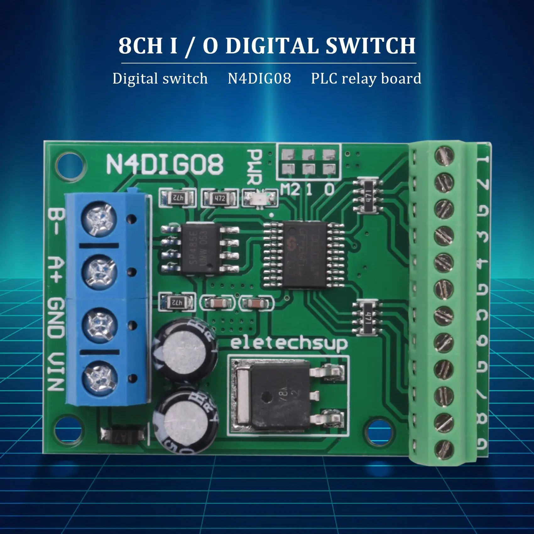 B68A 8Ch المدخلات/الإخراج التبديل الرقمي TTL Lvttl CMOS RS485 IO وحدة التحكم Modbus Rtu مجلس لمرحل PLC
