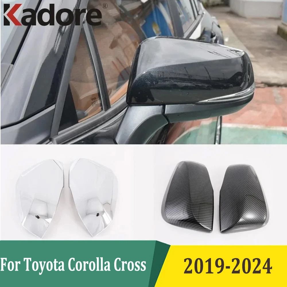 For Toyota Corolla Cross 2019-2022 2023 2024 Door Rearview Mirror Cover Rear View Mirrors Trim Overlay Cap Chrome Accessories