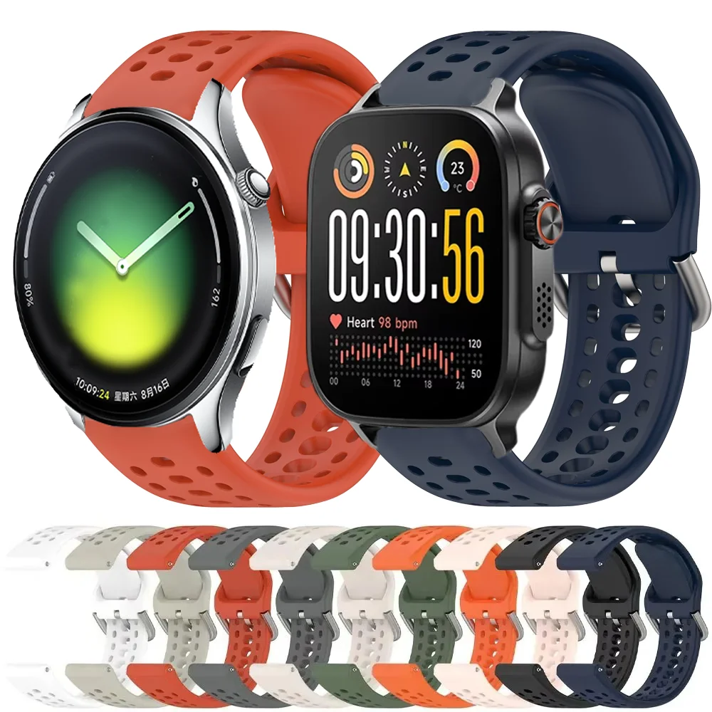 22mm Silikonarmband für Xiaomi Watch 5 S4 Sport OnePlus Watch Lite 3 2 2R Armband OPPO Watch S X2 4 Pro Realme 5 Band