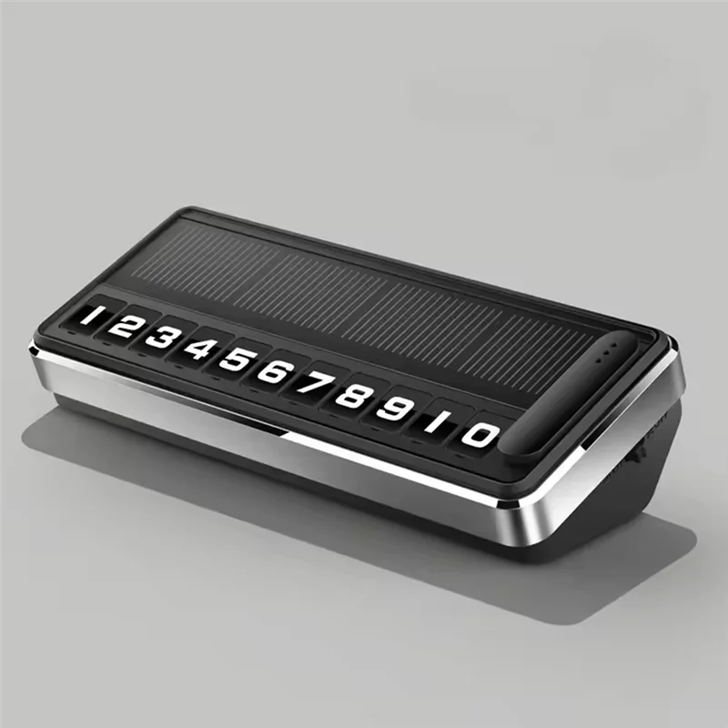 

1PC Solar Car Phone Number Plate Led Lighting Temporary Parking Card Plates Multiple Number Parking Gadgets-A08Q