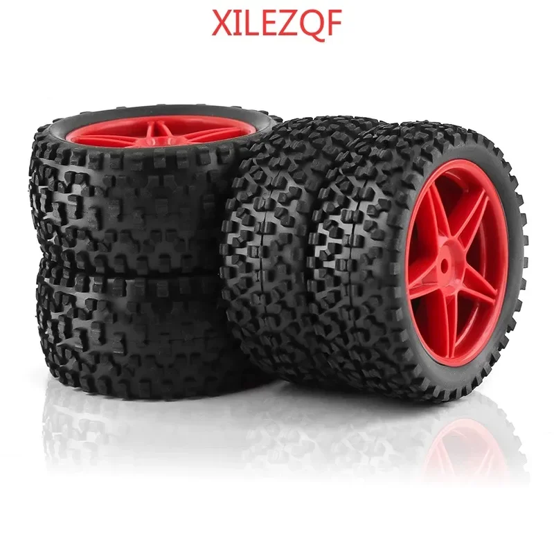 

Off-Road Tire & Wheel Set, Rubber Tyre with Plastic Rim for HSP Tamiya WLtoys RC Crawler Truck - Universal Fi,4PCS 1:10 Scale RC