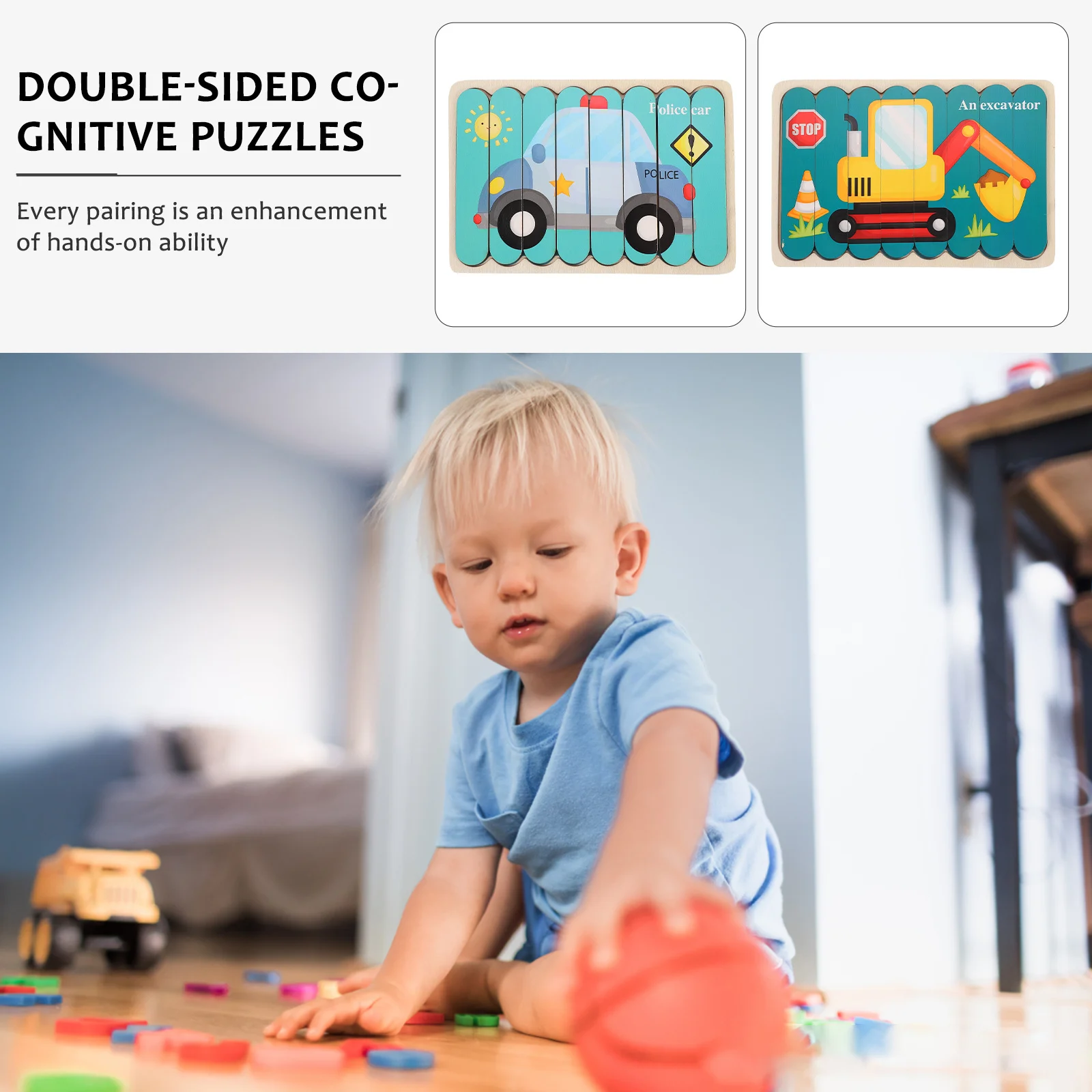 1 مجموعة أطفال الكرتون لغز التعليمية مطابقة كتلة المنطق التفكير ممارسة التعلم المبكر عصا خشبية لغز المعرفية