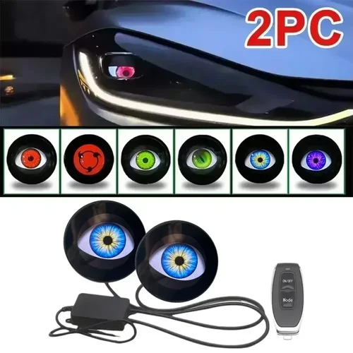Imagen 2 del producto Decoración fresca, faros LED dinámicos para coche, luz LED para coche, conjunto de faros delanteros, luz de ojo de águila modificada, accesorio para coches