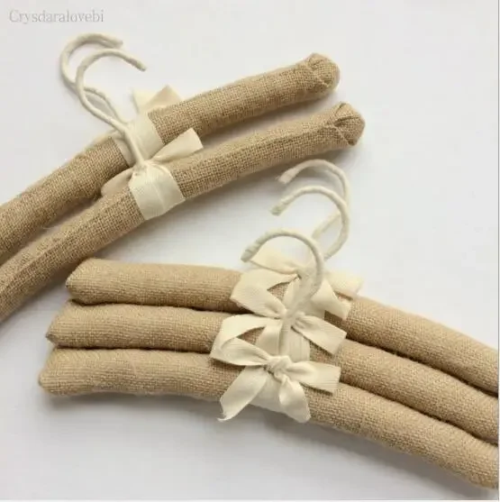 Anti Slip Jute Padded Clothes Hangers for Women Foam Sweater Thick Padded Coat Hangers For Bridesmaid Wedding Gown Closet 38cm