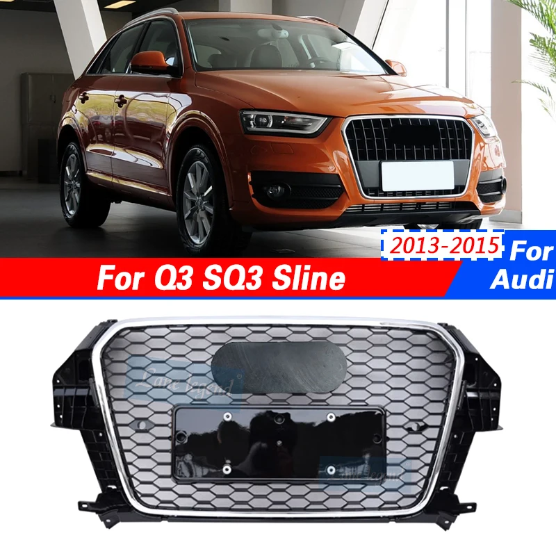 RSQ3 Style Front Racing Grills Sport Honeycomb Engine Grill Grille for Audi Q3 SQ3 Sline 2013-2015 Car Accessories