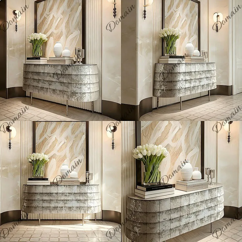 Italian Luxury Entryway Sideboard Cabinet Designer Storage Buffet High-End Hallway Console Table