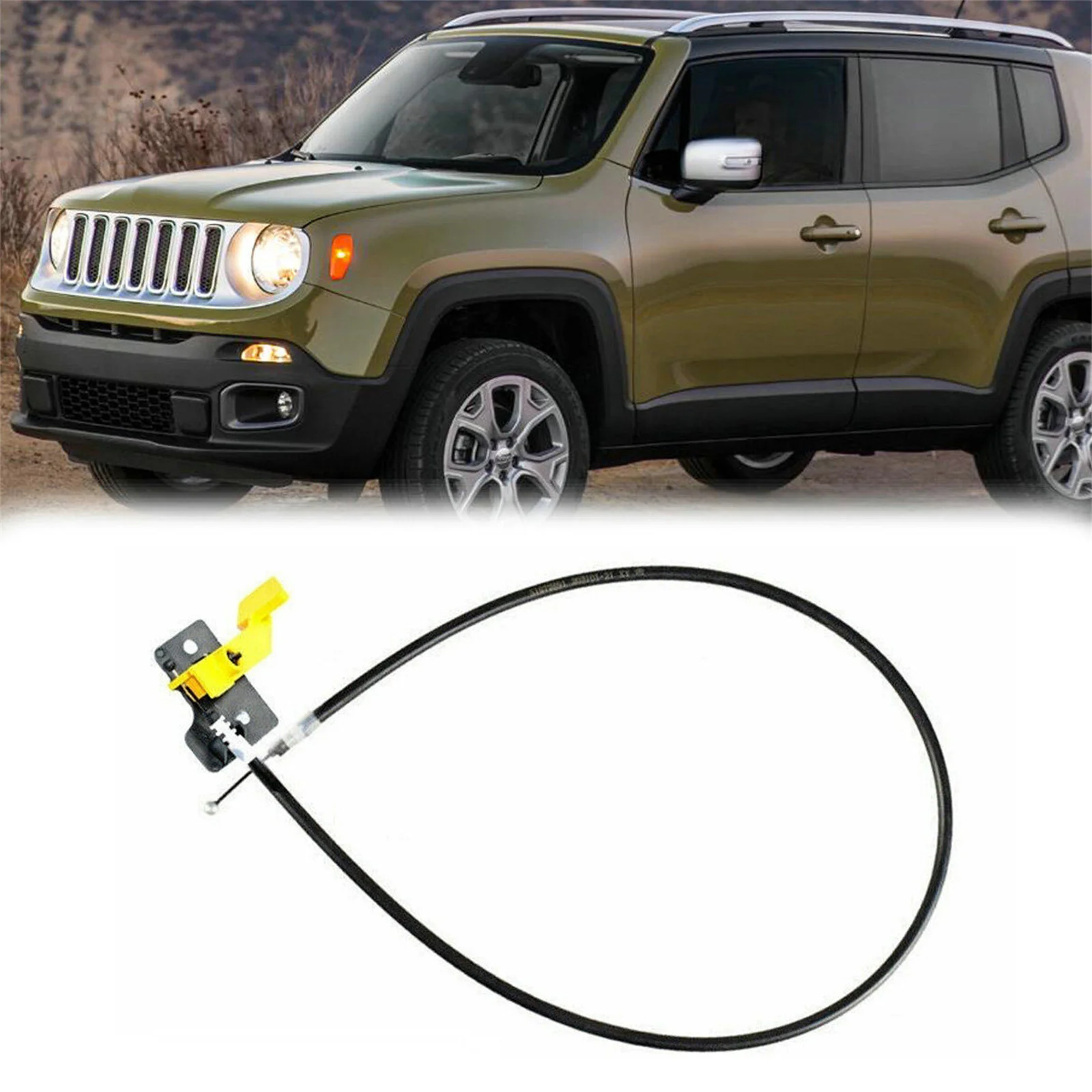 For Jeep Renegade 2015-2022 Left Hood Release Cable 68247126AA Engine Latch Wire Latitude Limited Trailhawk Sport Replacement