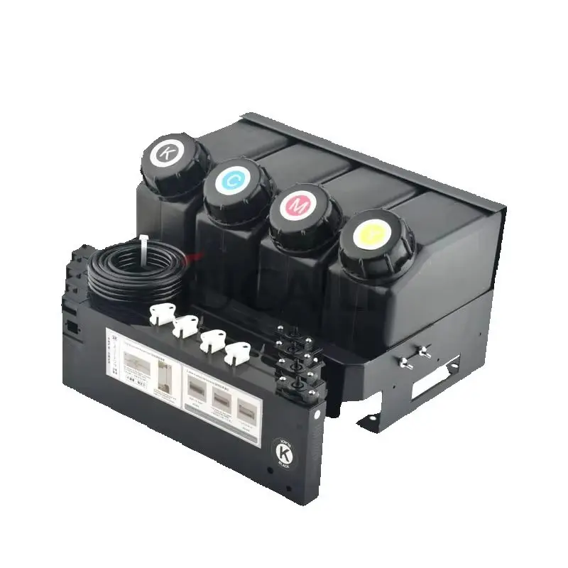 JCL Large Format Printer Ink Supply System 4pcs 1.5L Ink Tank 4pcs 220mL Ink Cartridge for Eco Solvent/Water Based/UV Printer