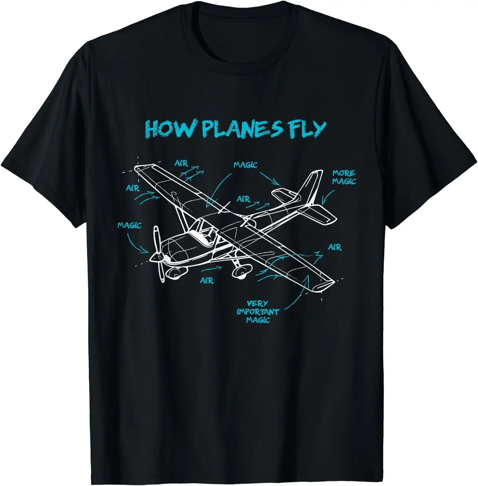 

NEW LIMITED Vintage How Planes Fly Funny Aviation Gift Funny T-Shirt Size S-5XL