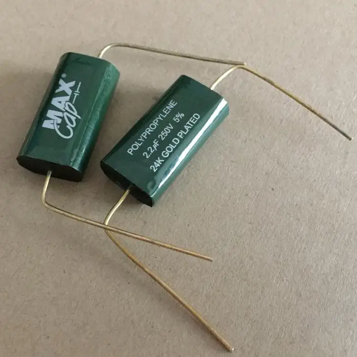 2Pcs is suitable for MAX-CAP 2.2UF250V fever-plated gold-plated pin frequency division electrodeless capacitor