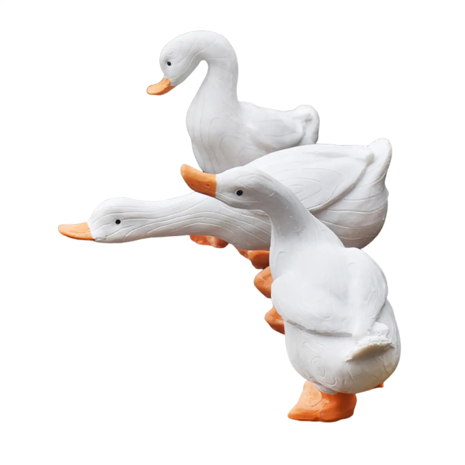 3Pcs Duck Figurines Resin Flower Pot Decor for Shelf Bonsai Indoor Outdoor