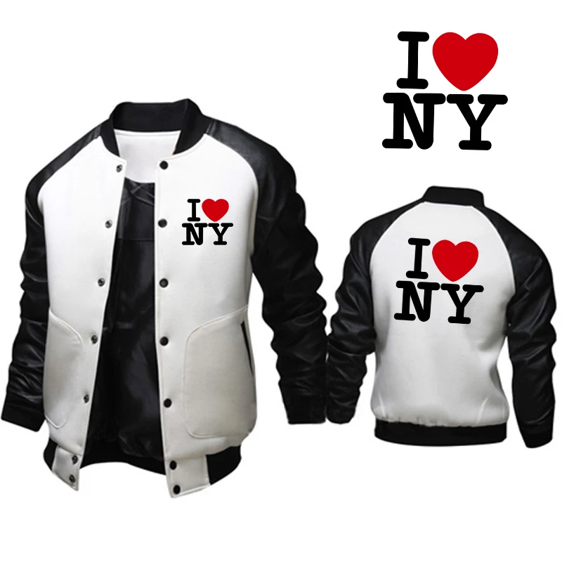 New Trendy I Love New York Printed Men's Hoodies Men's Zipper Jacket Outdoor Tracksuit Autumn and Winter Warm Sweater