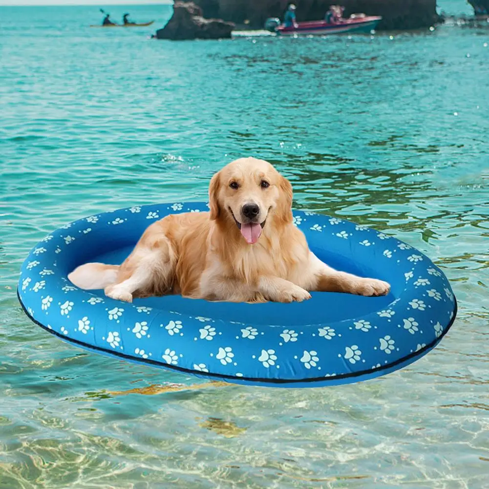 Dog Float for Pool Pvc Inflatable Foldable Portable Pet Float Bed for Large Dogs Summer Pool Interactive Water Toy - view 2