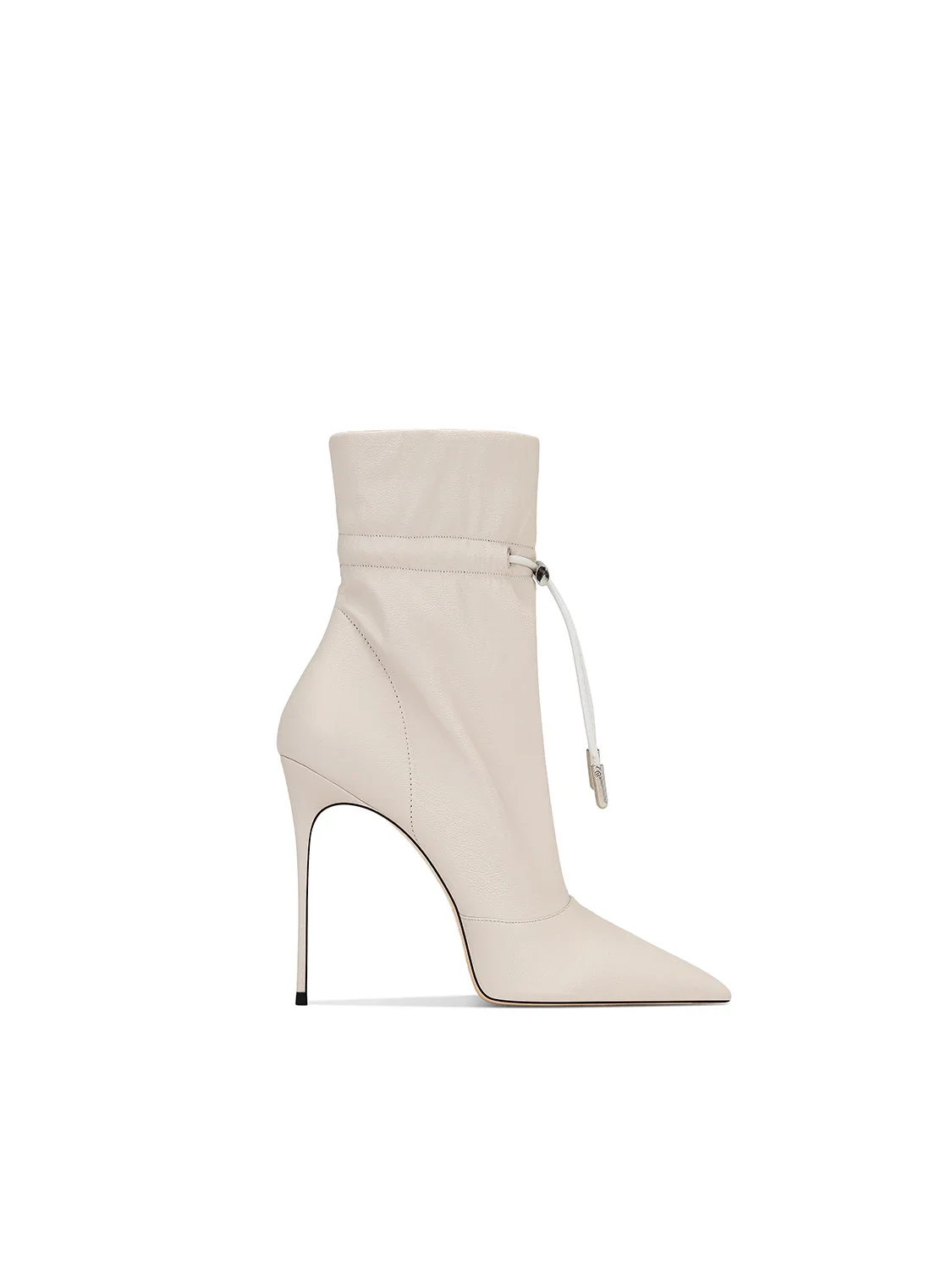 2025 Autumn New Women's Pointy Stiletto Single Boots White Fashion Ankle Boots Gift