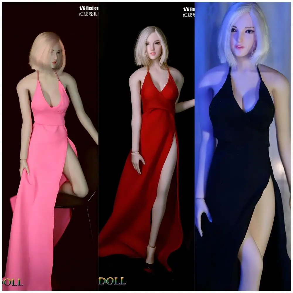 JOA-28 1/6 Red Carpet Evening Gown Sexy Long Dress Clothes Model Fit 12'' Female Ph TBL Action Figure Body Dolls