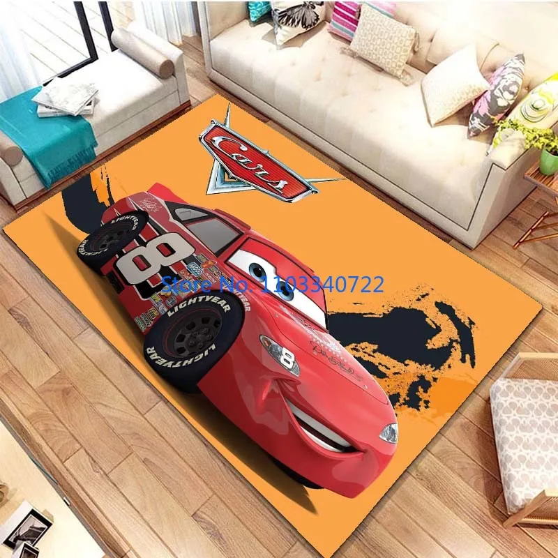 Cars Lightning McQueen Cartoon Movie Area Rug Carpets 120x160cm Decor for Living Room Children's Bedroom Sofa Kids Floor Mat