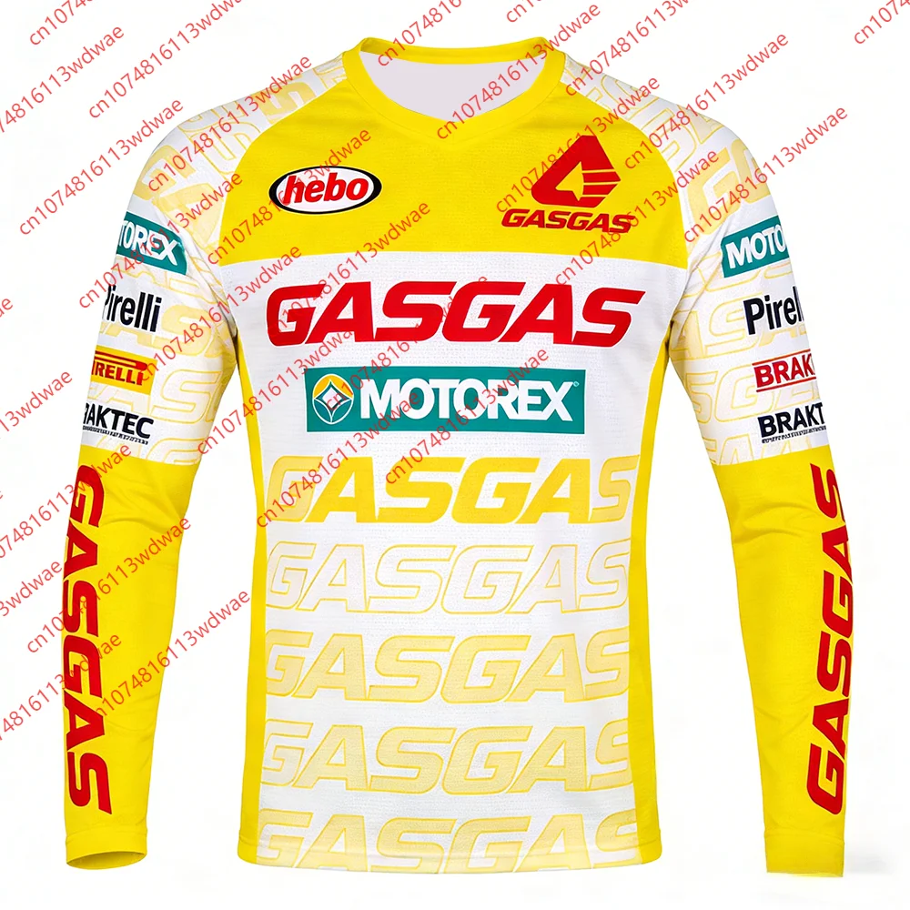 

Мотокроссовая футболка GASGAS с длинным рукавом, дышащая, быстросохнущая, для мотокросса и внедорожных гонок, для мужчин, женщин и подростков