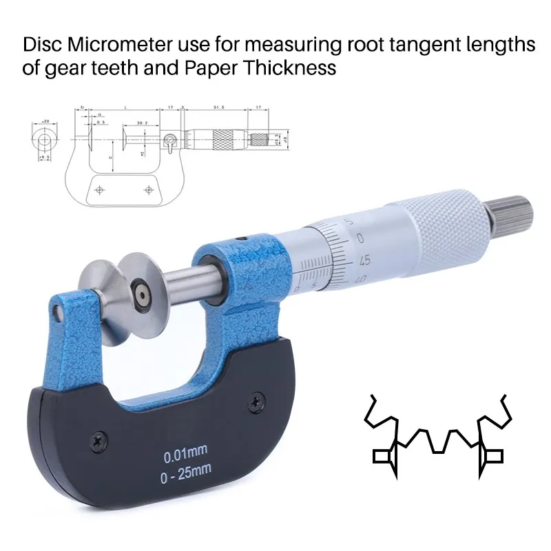 XCAN Micrometer 0-25mm 25-50mm Accuracy 0.01mm Disc Micrometer Outside Caliper Gauge Measuring Tools