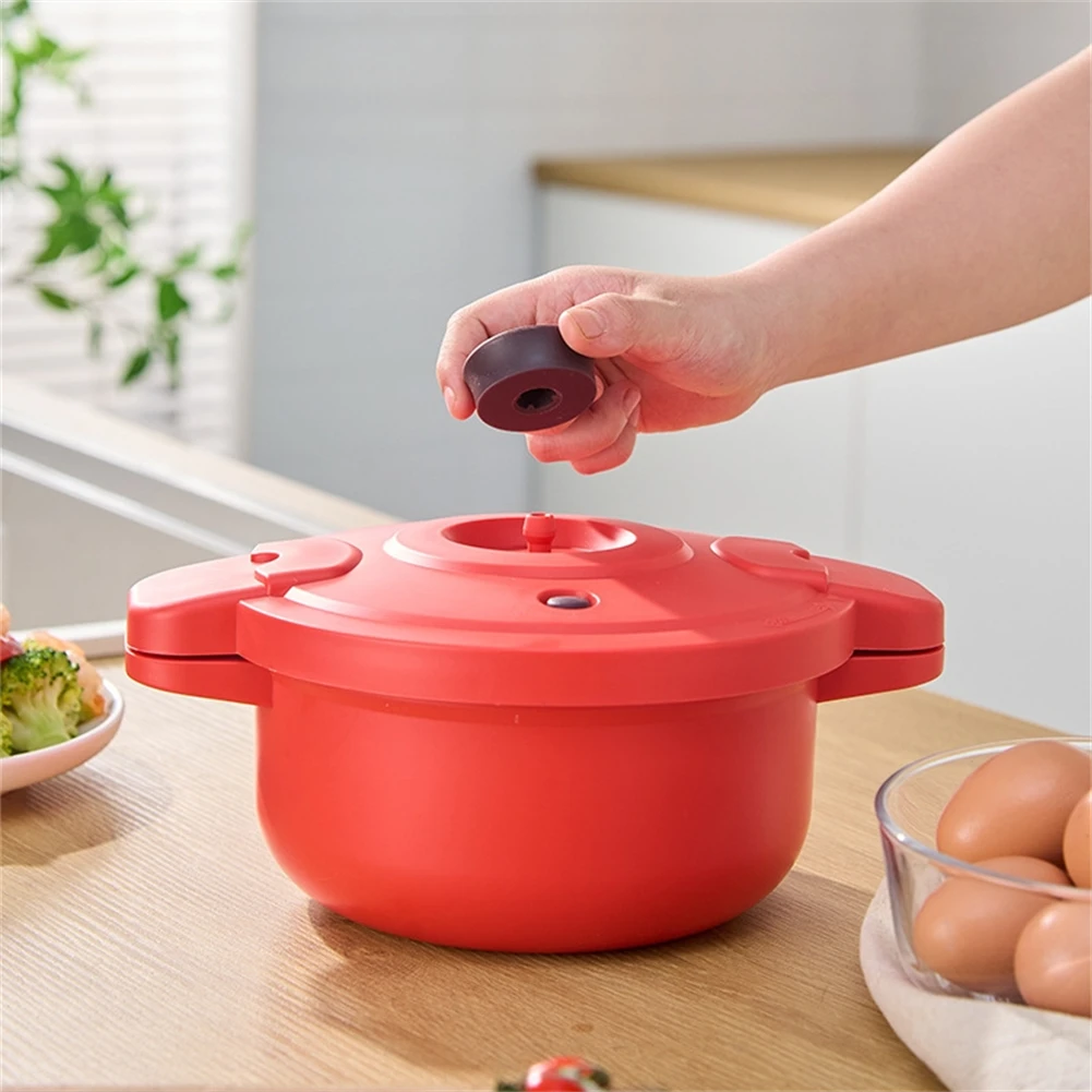 Olla a Presión para Microondas, Olla para Cocinar en Microondas Fácil de Usar, Olla para Guisos, Olla Multifuncional Antiadherente, Apta para Cocina de Inducción y Gas